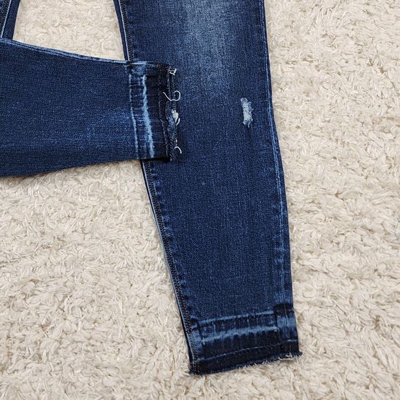 Spanx Distressed Jeans Womens Small Blue Ankle Skinny Medium Wash Stretch Pants - Picture 5 of 12
